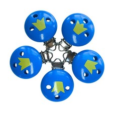 5 Schnullerketten Clips aus Holz blau mit Krone DIN EN 71-3 Bastelmaterial Baby 