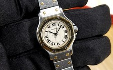 CARTIER Santos Octagon 25 mm 0907 PM Automatic Lady Automatique Stahl-Gold