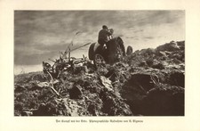 Kampf mit der Erde Fotoabb. 1932 Traktor Landwirt Bauer Pflug Trecker pflügen