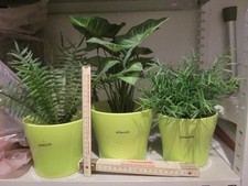 Blumen Übertöpfe Keramik von Scheurich mit Kunstpflanzen, gebraucht, grün