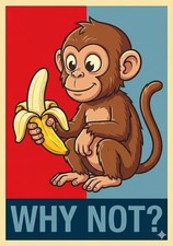 2x funny monkey banana sticker