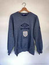 ENGLAND 90s FOOTBALL SOCCER SWEATSHIRT TRAINING UMBRO sz M MEN GRAY VINTAGE
