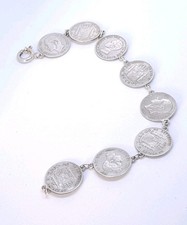 Silberarmband mit alten Spanischen Silbermünzen