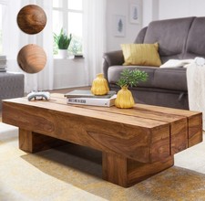 FineBuy Couchtisch Massivholz