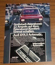 Seltene Werbung AUDI 100LS Automatic - Großstadt-Feierabend 1970