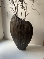 Deko Vase Palmblatt Trockenblumen Shabby Skandi Impressionen Natur Braun Afrika