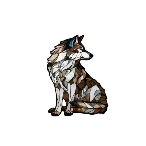 Grey wolf anstecker brosche - grey,