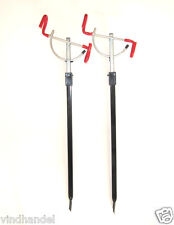 2x Zebco Rutenhalter Rutenständer Erdspeer verstellbar 75-128 cm.Rot 8206005´´