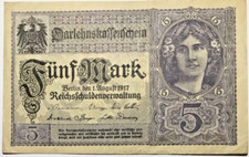 Deutsches Reich 5 Mark 1917