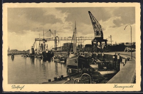 Delfzijl havengezicht kraan - delfzijl,, havengezicht,