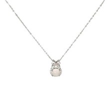 Trendige Silber Halskette mit Blume Mondstein Anh?nger f??r formelle Anl?sse