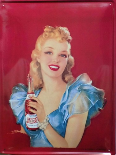 Vintage metallplatte pepsi - vintage,