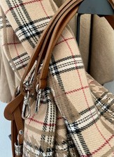 Schal Stola Beige Grau Schwarz