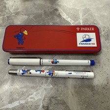 FRANKREICH WM '98 1998 PARKER ROLLERBALL FÜLLFEDERHALTER + ETUI VOLL FUNKTIONSFÄHIG 