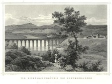 Guntershausen b. Kassel Original Stahlstich Umbach 1850