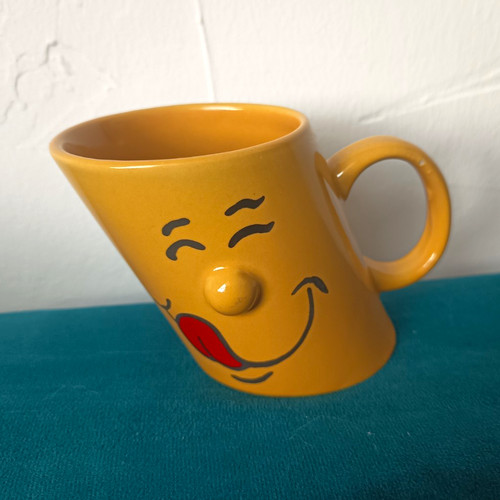 Gelbe keramik tasse - keramik,