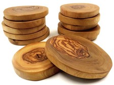 4 x Olivenholz Untersetzter