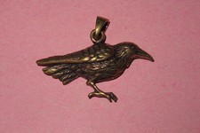 Rabe Bronze Anhänger, Hugin, Munin, Bronzeschmuck Mittelalter Nordisch Neu