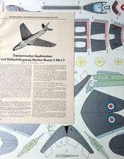 Schreiber Modellbogen "Hawker Hunter F. Mk. 1-7" Bastelbogen 