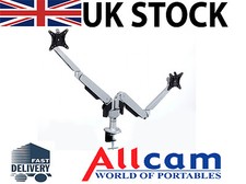 Gasfeder Dual Doppel Monitor Arm Schreibtisch Ständer Halterung mit Diagonalarmverlängerung