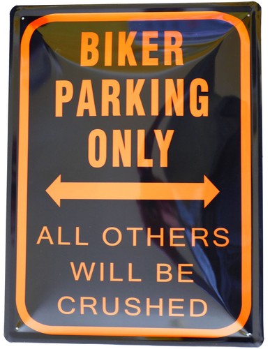 Blechschild biker parking - blechschild,