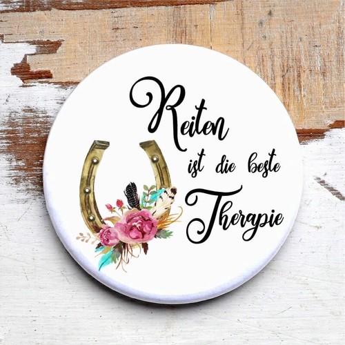 Lustiger pferde button - lustiger, pferde-button