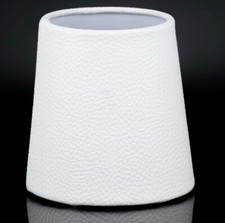 Lampenschirm Leder Stoff weiss