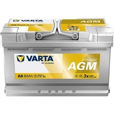 VARTA Dynamic AGM ­A6 Starterbatterie 12V 80Ah 800A/EN B13 Batterie