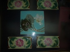 5 Jugendstilfliesen-Keramik-floral-1X15x15cm,4x