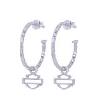 Harley-Davidson Ohrring H-D Hammered Delicate Hoop sterlingsilber