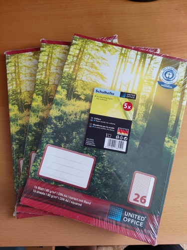 5er set schulhefte - 5er-set, kariert