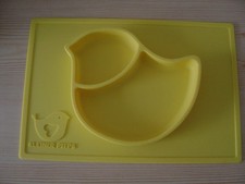 Silikonteller Kleiner Pieps rutschfest Kinder Essanfänger Motiv Vogel gelb