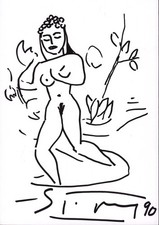 Szczesny, Figürliche Zeichnung. 1990. Signierte Original-Zeichnung.