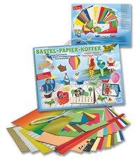 folia 930 - Bastelpapierkoffer Ganzjahr 110 Teile Kreativset für Kinder Basteln