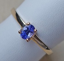 Edel ♦️ AAA ♦️ Tansanit Ring aus 9kt 375 Gold Ring mit blau Edelstein ♦️♦️ 8670
