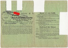 92/186 KLEIDERKARTE SCHUHMACHEREI EBERSWALDE JAHR 1943 HERINGSDORF OSTSEE