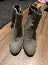 H&M Stiefelette Grau Fransen Gr. 40