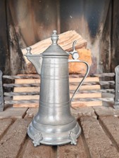 ANTIKE ZINNKANNE, GROẞ, REINZINN, PUNZE, georgianischen Stil des 18. Jhd.