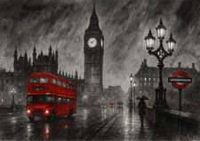 London Stadtbild im Regen