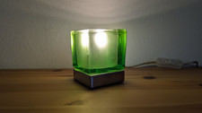 2000er TIP Eiswürfellampe Tischlampe Glas grün 17cm Lampe Leuchte cube German