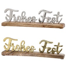 Schriftzug Frohes Fest  Alu