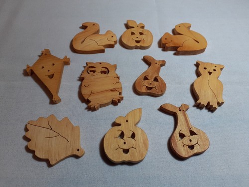10x holzfiguren herbst - herbst,