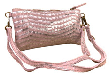 Tasche Velours Leder silber