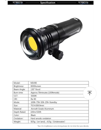 Nitescuba nsv80 unterwasser - nsv80,