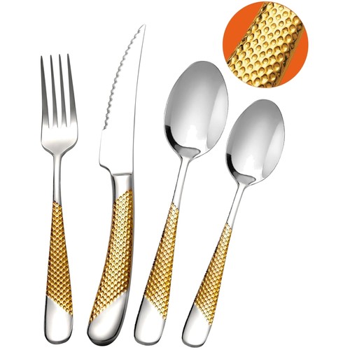 Besteckset teilig gold - 24-teilig,,