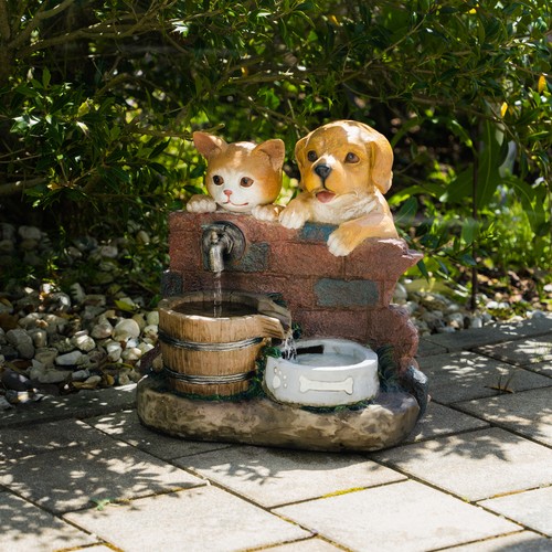 Esotec solarbrunnen hund welpe - solarbrunnen,
