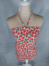 Jumpsuit Topshop Gr. S 36 Overall Einteiler weiß rot grün Apfel Sommer kurz mini