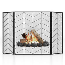 Schutzgitter 3 tlg. Kamingitter Kaminschirm Funkengitter Funkenschutz 132x79cm