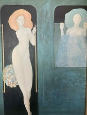 Leonor Fini, Das Schloss, limitierter Druck im Goldrahmen