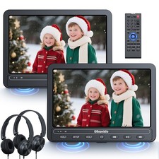 2x10,5" Auto 2 Monitore Kopfstütze DVD Player Für Kinder 1080P USB AKKU Kopfhöre